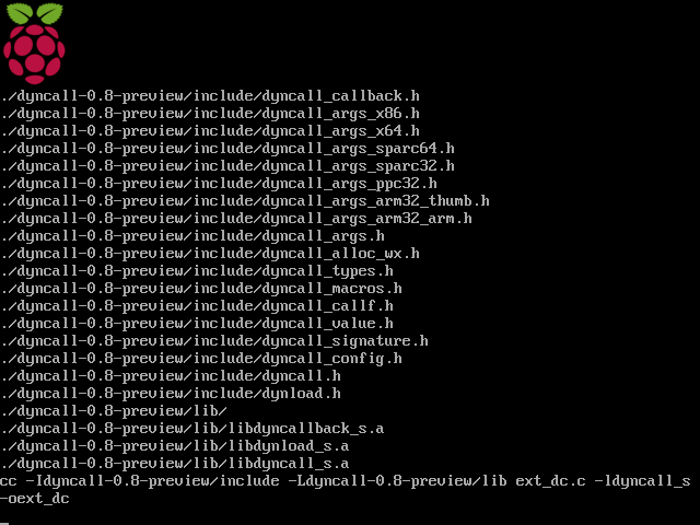dyncall on raspbian
